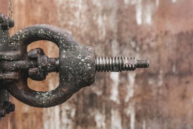 Spindle Kapı Valfleri Demir İplik Endüstri Bölümü ya da Element, yakın çekim.