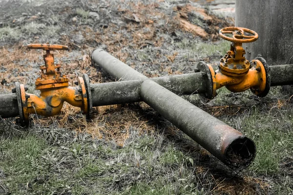 Válvula Antigua Para Abrir Cerrar Tuberías Agua Amoníaco Para Tanques —  Fotos de Stock