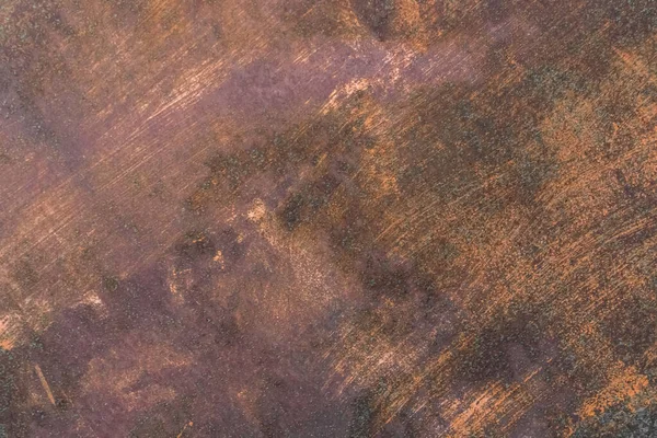 Paslı Kahverengi Kirli Eski Yıpranmış Metal Yıpranmış Yüzey Demir Duvar — Stok fotoğraf