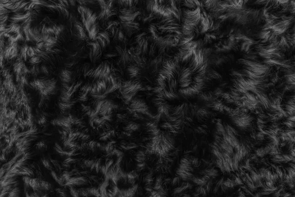 Черная Шерсть Текстура Меха Фон Темно Мягкий Материал Абстрактный Рисунок — стоковое фото