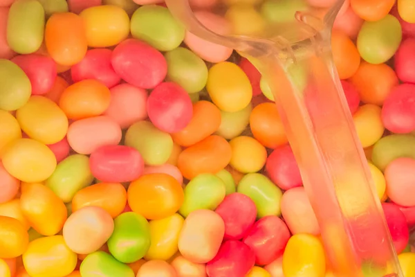 Farbige Kaubare Süßzuckerbonbons Schädlich Babynahrung Hintergrund — Stockfoto