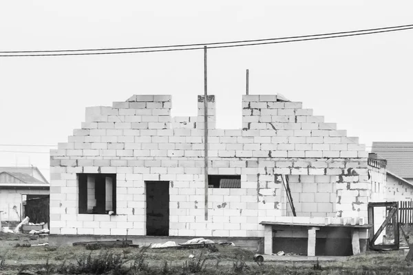 Незаконченное Строительство Сельской Местности Недостроенный Дом Деревне — стоковое фото