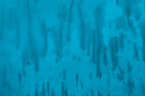 水渍肮脏的风化蓝色背景 带有油漆磨损的金属纹理表面墙壁 — 图库照片