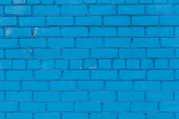 Geschilderde Bakstenen Muur Blauwe Verf Textuur Stenen Achtergrond — Stockfoto