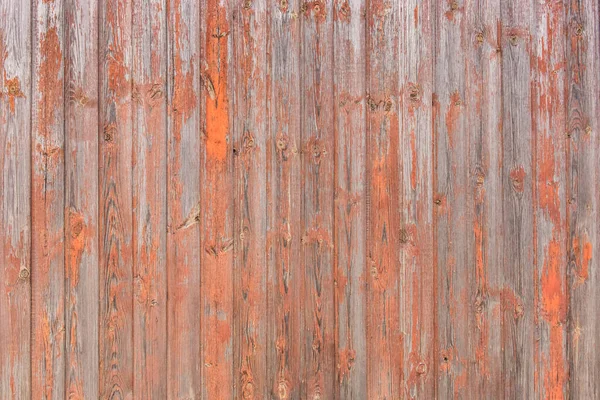 Orange Brown Peeling Paint Old Worn Wooden Texture Background Fence — Stock Photo, Image