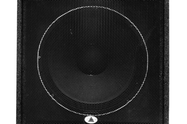 Sound music loudspeaker stereo audio loud bass acoustic speaker close-up background.