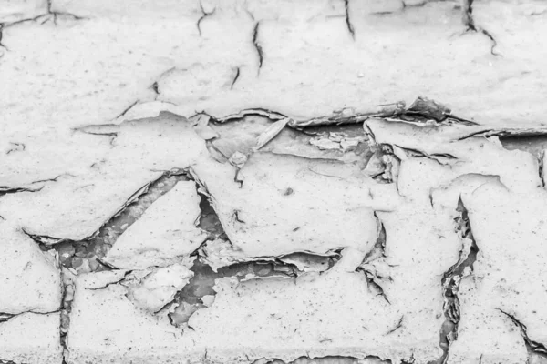 Cracked White Paint Old Weathered Surface Texture Abstract Background Pattern — Stock Photo, Image