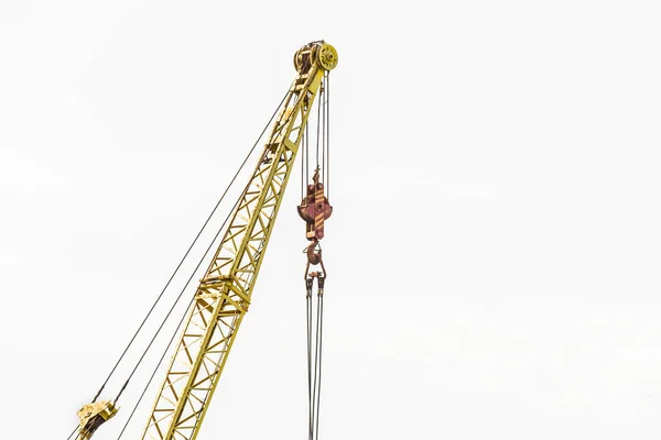 Mecanismo Elevación Grúa Puente Máquina Con Cable Acero Gancho Sobre —  Fotos de Stock