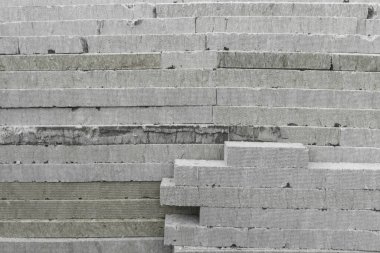 Isı ve ses yalıtımlı inşaat malzemesi levhaları inşaat levhaları, yakın çekim.