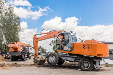Kazıcı Ağır Endüstriyel Kazı Kazısı İnşaat Alanı Endüstrisi.
