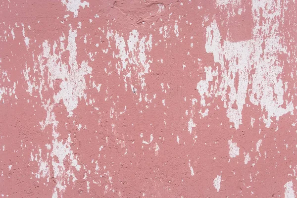Kırmızı Kabuklu Soyulmuş Renk Deseni Eskimiş Beyaz Duvar Yüzey Dokusu — Stok fotoğraf