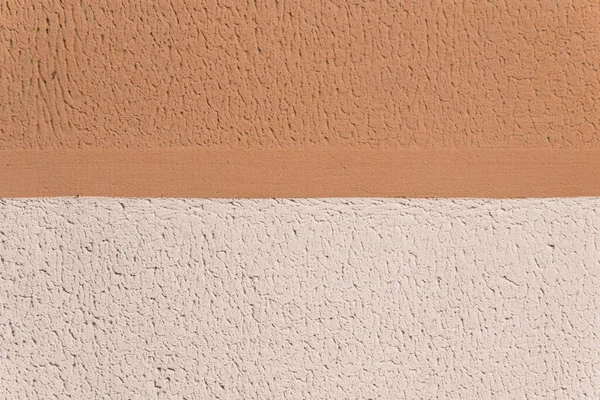 Штукатурка Кольорової Стіни Двох Кольорах Світло Білий Коричневий Абстрактний Дизайн — стокове фото