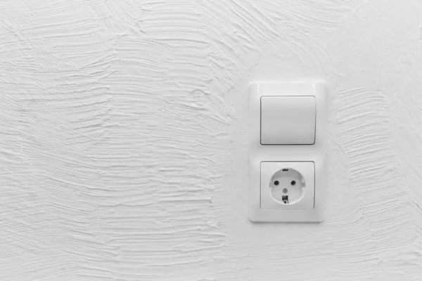 Розетка Выключить Свет Включить Кнопку Фоне Переключателя Белая Стена Дома — стоковое фото