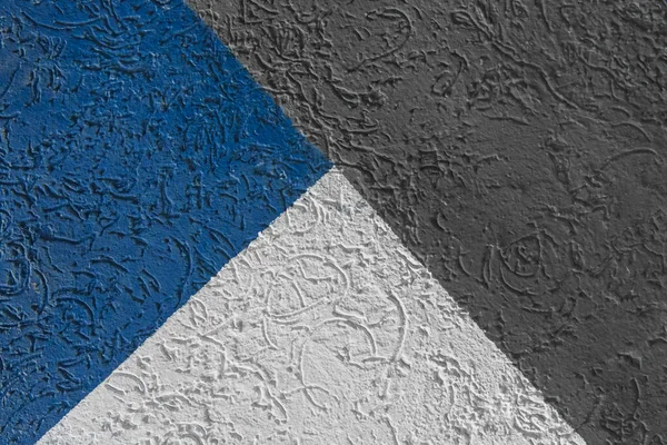 Niebieski Biały Ciemny Czarny Trójkolorowy Tynk Ściana Tekstura Projekt Szorstki — Zdjęcie stockowe