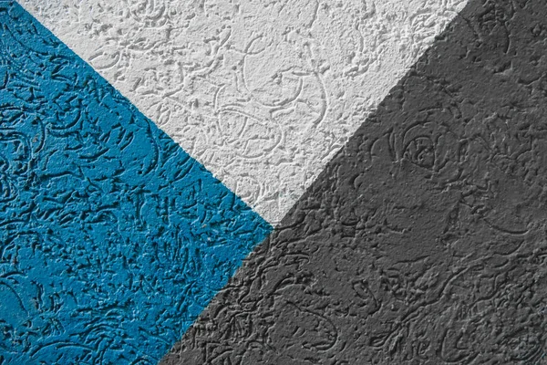 Azul Blanco Negro Oscuro Tres Colores Yeso Pared Textura Diseño — Foto de Stock