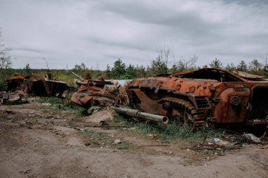 Ukrayna 'da savaş. Rusya insanları ve çocukları öldürüyor. Yüksek kalite fotoğraf