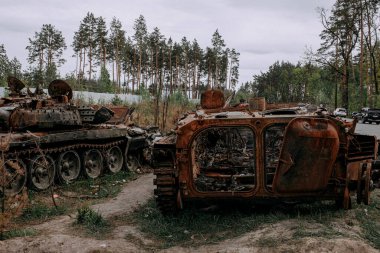 Ukrayna 'da savaş. Rusya insanları ve çocukları öldürüyor. Yüksek kalite fotoğraf