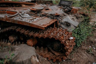 Ukrayna 'da savaş. Rusya insanları ve çocukları öldürüyor. Yüksek kalite fotoğraf