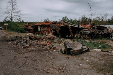 Ukrayna 'da savaş. Rusya insanları ve çocukları öldürüyor. Yüksek kalite fotoğraf