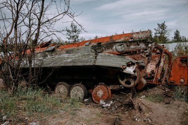 Ukrayna 'da savaş. Rusya insanları ve çocukları öldürüyor. Yüksek kalite fotoğraf