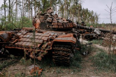 Ukrayna 'da savaş. Rusya insanları ve çocukları öldürüyor. Yüksek kalite fotoğraf