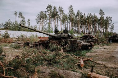 Ukrayna 'da savaş. Rusya insanları ve çocukları öldürüyor. Yüksek kalite fotoğraf