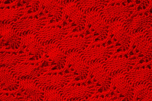 Kumaş Tekstil Olarak Kırmızı Yün Dokusu Örgü Yün Kumaş Deseni — Stok fotoğraf