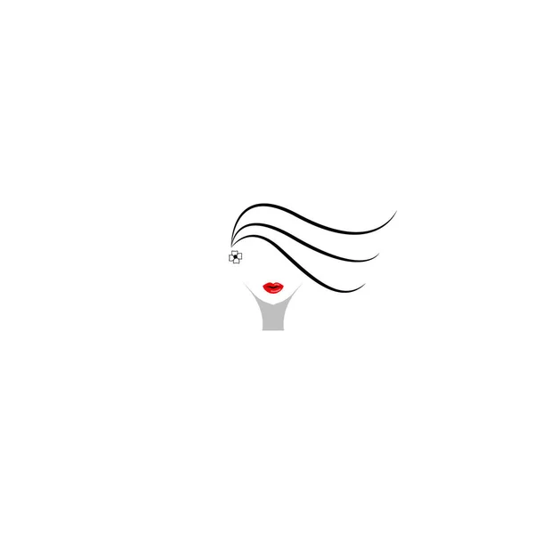 Иллюстрация Минималистского Дизайна Логотипа Силуэта Линии Могут Использованы Косметики Парикмахерская — стоковый вектор