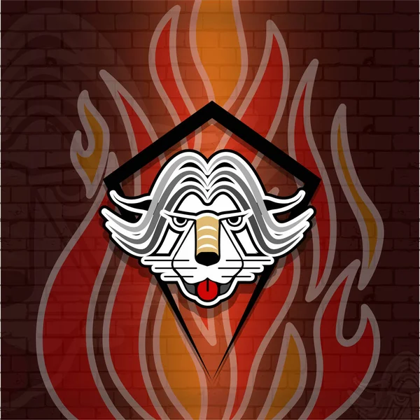 Векторный Логотип Татуировки Принта Футболки Долговечный Разгневанные Животные Фоном Охоты — стоковый вектор