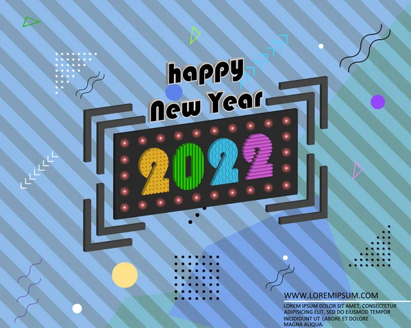 欢迎2022年新年的独特设计图解可用于礼品卡 应用程序 版面设计 背景墙 — 图库矢量图片