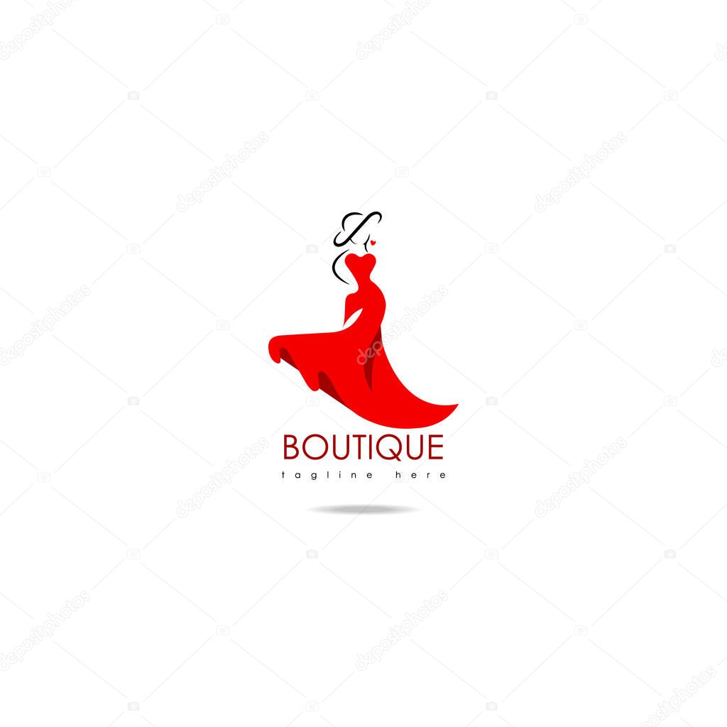 Illustration of a minimalist logo design can be used for women's clothing products, symbols, signs, online shop logos, special clothing logos, boutique