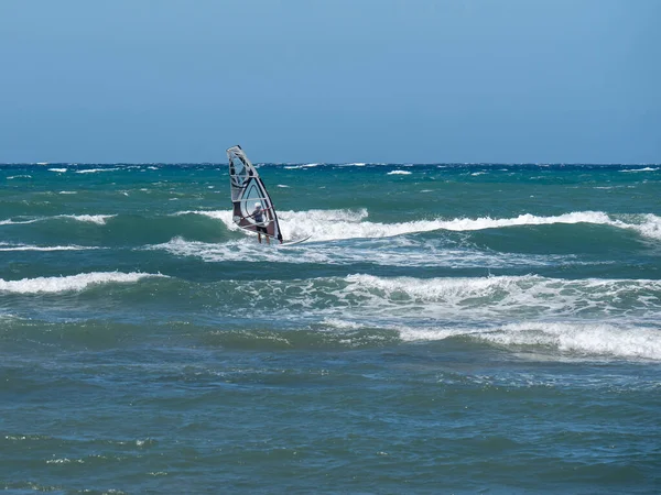 Windsurfing Vlnách Choppy Sea — Stock fotografie