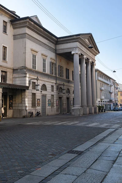 Πρόσοψη Του Θεάτρου Ponchielli Της Cremona Όπου Διαβάζουμε Sociorum Concordia — Φωτογραφία Αρχείου