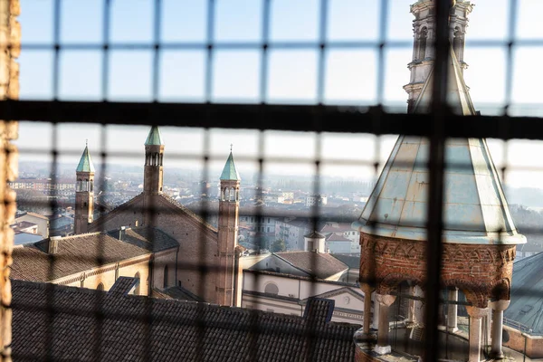 Pemandangan Dari Atas Katedral Cremona Dan Kota Latar Belakang Lombardia — Stok Foto