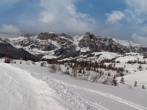Detail Zasněženého Vrcholu Hory Italských Dolomit — Stock fotografie