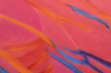 Resim: Kırmızı, mavi ve turuncu renklerde soyut sanat - Arkaplan.