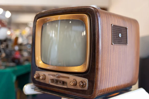Antique Black and White TV set with Cathode Ray Tube.