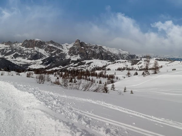 Detail Zasněženého Vrcholu Hory Italských Dolomit — Stock fotografie