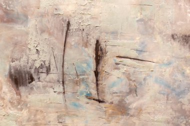 Tablodaki Boya: Beyaz, Sarı, Krem ve Siyah Renkli Soyut Desen.