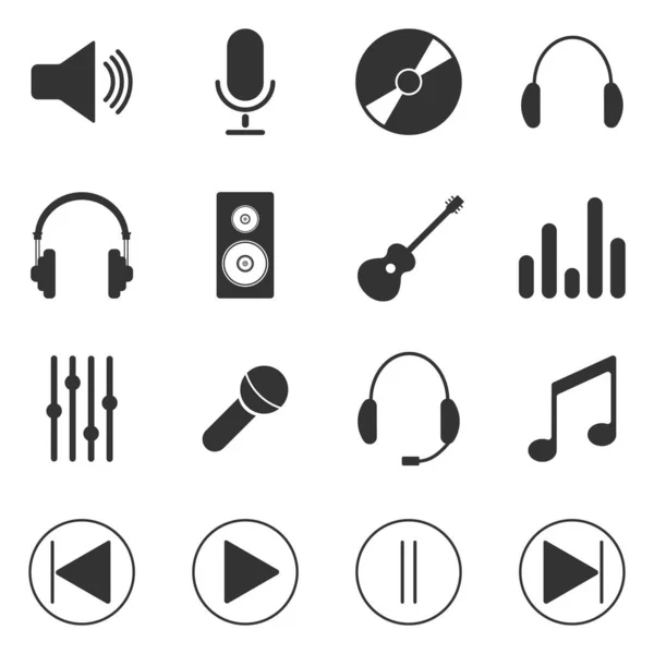 Music Equipment Web Icons — Stock Vector