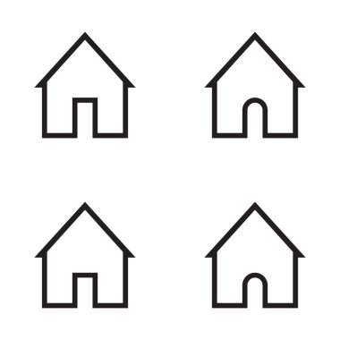 Ev çatısı kapı yuvarlak kapı simgeleri