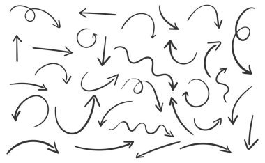 Yön gösteren el çizilmiş oklar