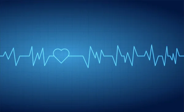 Heart Beats Pulse Cardiogram Grid Lines Background — ストックベクタ