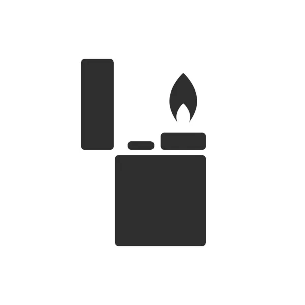 Icono Llama Fuego Encendedor Gas — Vector de stock
