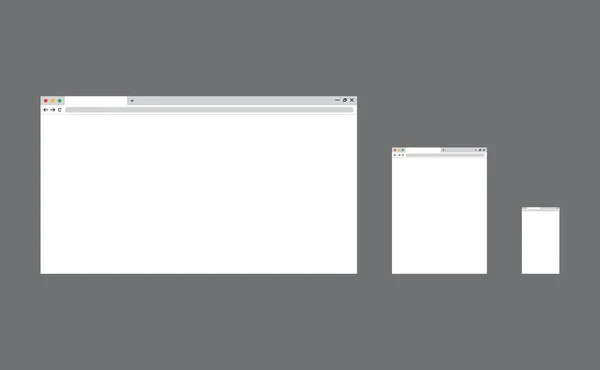 Browser Flat Web Template Desktop Tablet Mobile Devices — ストックベクタ