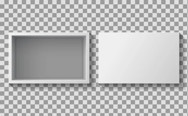 オープンボックストップ表示現実的なベクトルパッケージアイテム — ストックベクタ