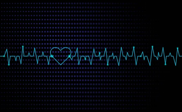 Pulse Heart Beats Lines Cardiogram Medical Background — Stock Vector
