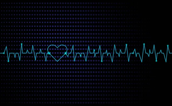 Pulse Heart Beats Lines Cardiogram Medical Background — стоковый вектор