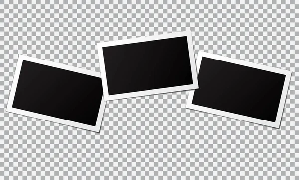 Three Photo Image Frame Mockup Transparent Background — Vector de stock