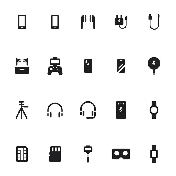 Mobile Phone Accessories Icons — Archivo Imágenes Vectoriales